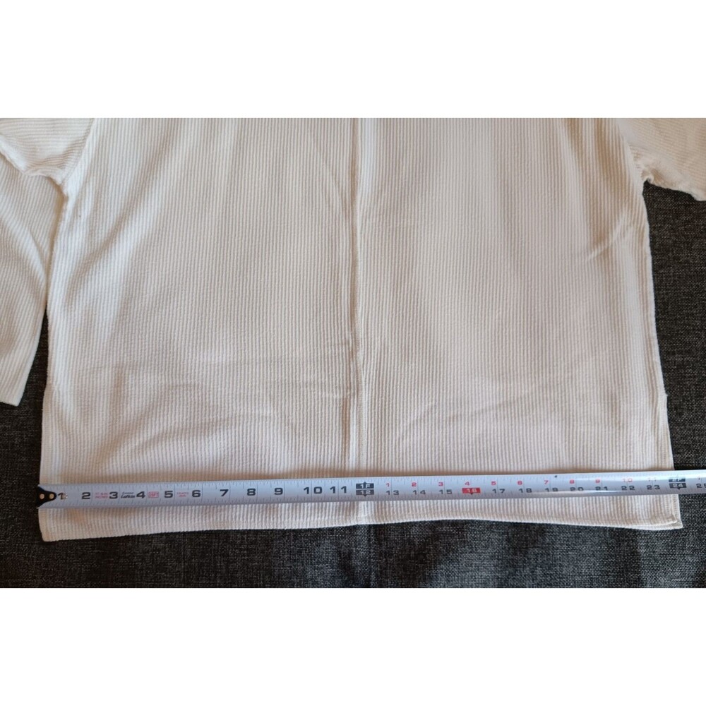 shirt 2XL Women Chinawear Casual Ivory Long Sleeve Thermal Style - Picture 7 of 10